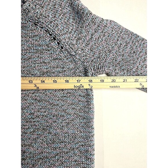 Talbots Women's Sweater Gray with Shades of Blue /Pink Roll Neck Size Medium - Picture 16 of 16